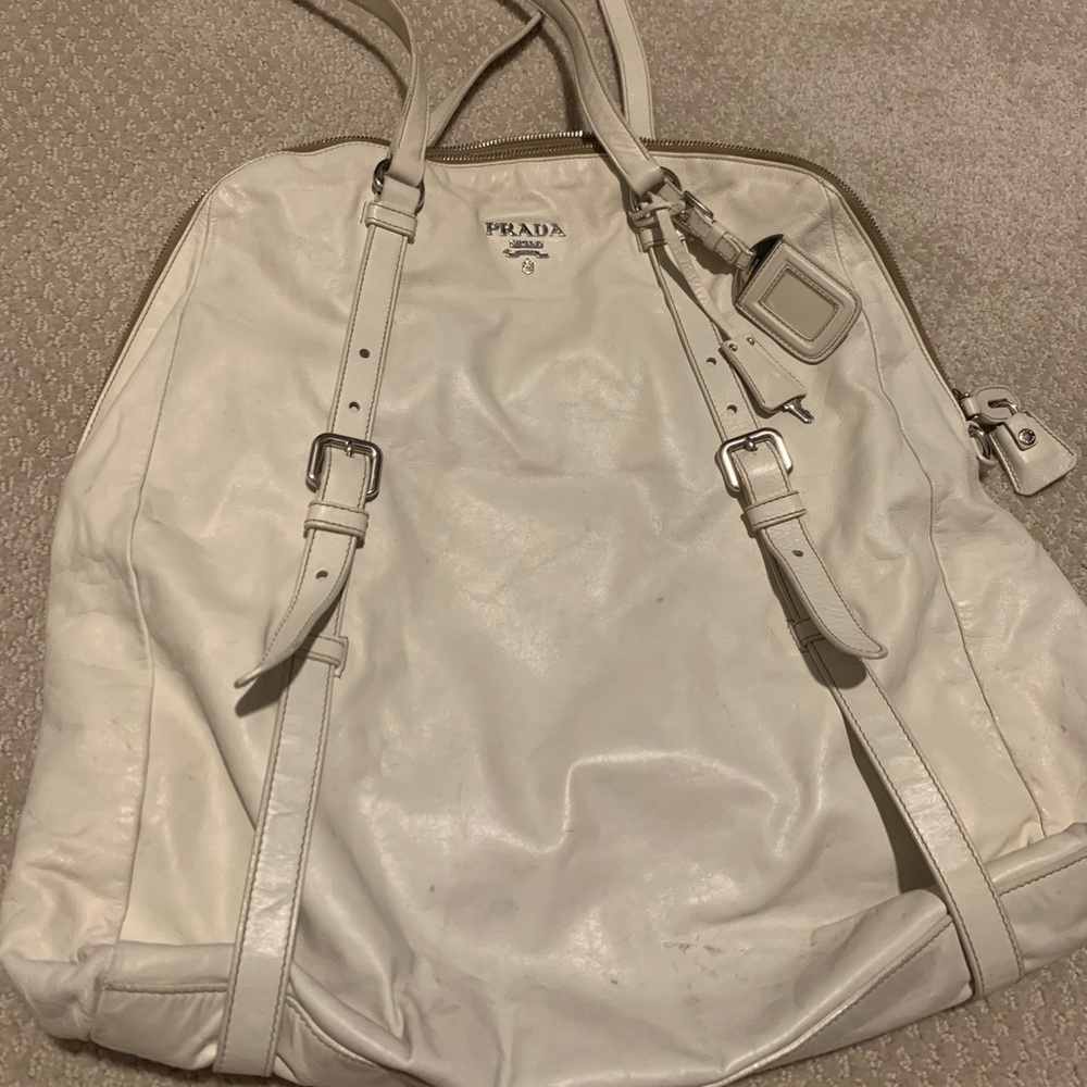 Prada beige hobo bag